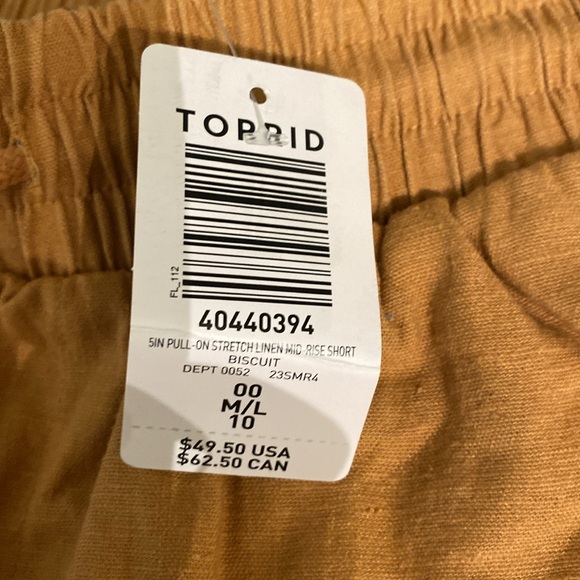 NWT Torrid Linen Mid-Rise Shorts 5in Pull On - Picture 5 of 5